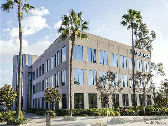 Exterior shot of Mission City, a four-building office campus in San Diego.