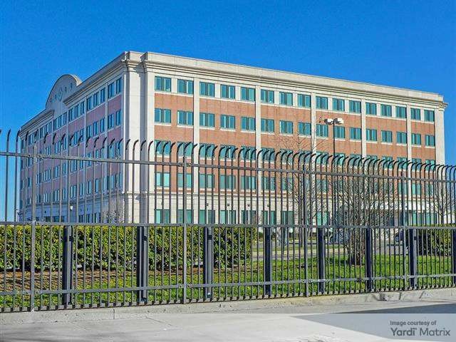 Exterior shot of One Aviation Plaza, an office building in Queens, N.Y.