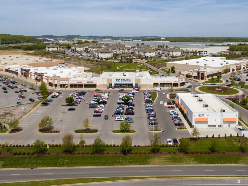 Aerial shot of The Marketplace at Smyrna, a retail property owned by Yale Realty Services in Smyrna, Tenn. 