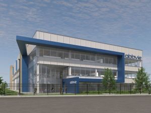 rendering of a manufacturing building at AbbVie's campus in North Chicago, Ill.