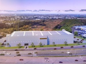Exterior rendering of College Point Logistics Center in Queens, N.Y.