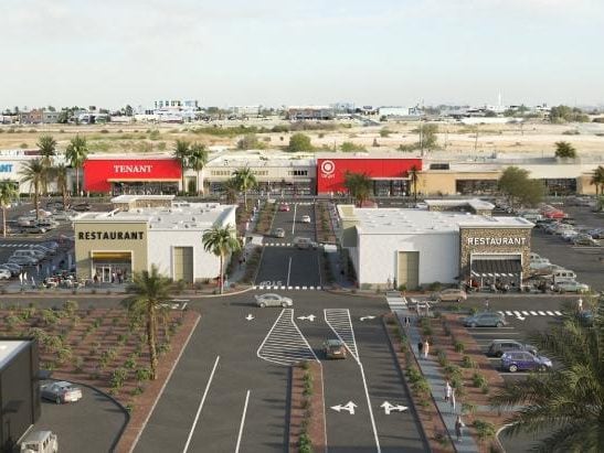 Rendering of Desert Sky Plaza II, a 300,000-square-foot retail development in Victorville, Calif.