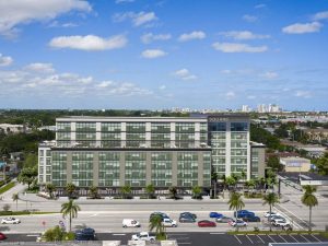 Rendering of SQUARE Hallandale, a 360,000-square-foor mixed-use development in Hallandale Beach, Fla.