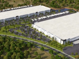 Aerial rendering of an industrial park that PCCP and Venture One is developing inside Sunbridge, the same master-planned development where VanTrust also plans to construct the SunPark Industrial park.