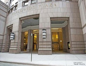 Worldwide Plaza office tower entrance