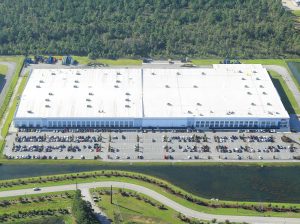 Aerial view of an industrial building at 479 Trade Center Parkway in Summerville, S.C.