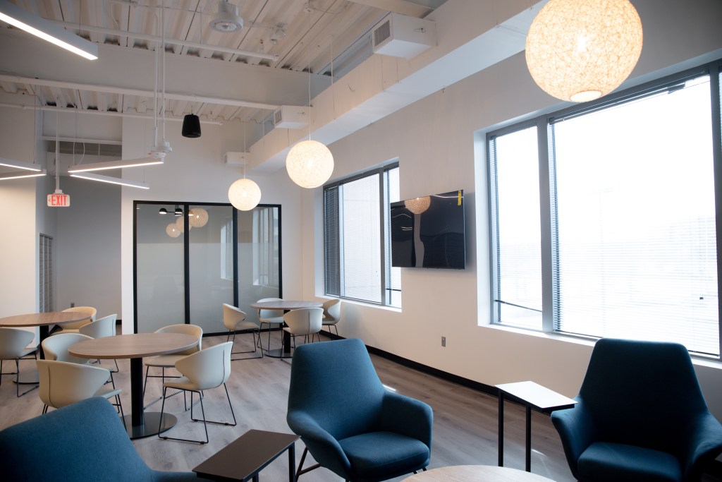 Interior shot of the lounge area at Venture X Prince George County
