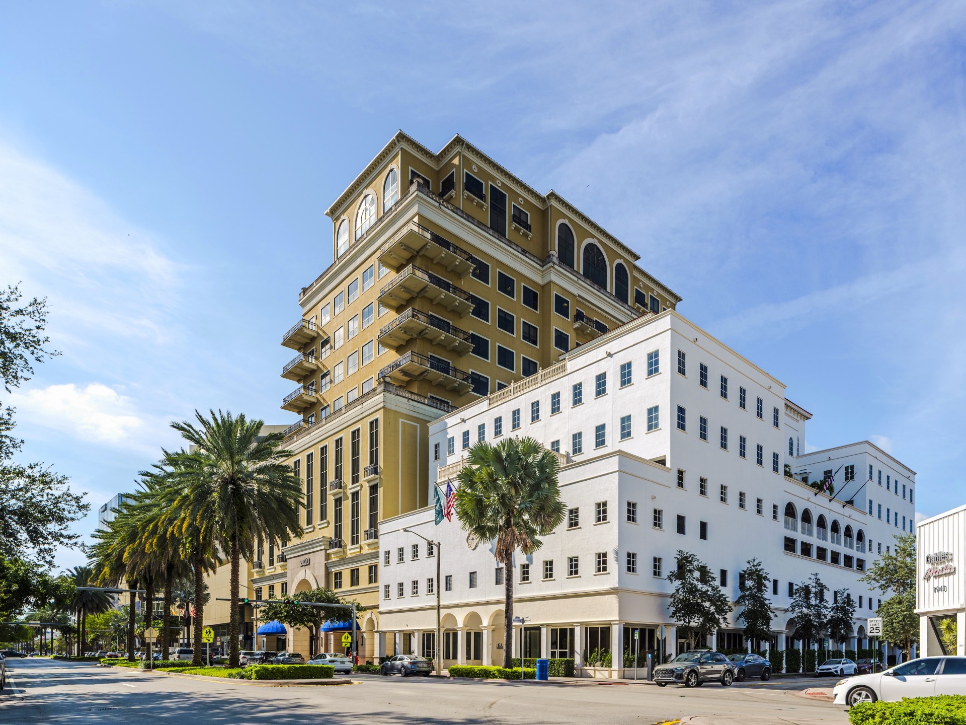 Exterior shot of 2000 Ponce, a 110,000-square-foot, eight-story office building in downtown Coral Gables, Fla.