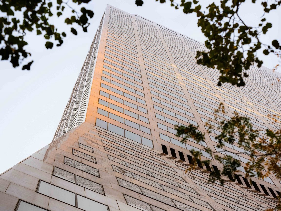 Worm's eye view of 520 Madison Ave., a 1 million-square-foot office property on Midtown Manhattan.