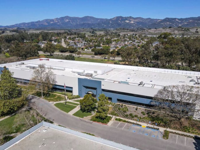 Drone shot of the property at 7418 Hollister Ave., one of the facilities included in the 5 million portfolio acquisition by Praelium. 