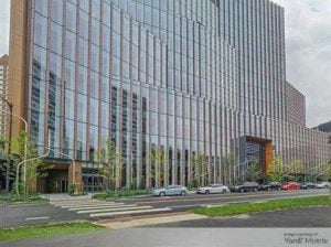Exterior shot of Cambridge Crossing, a 372,000-square-foot life science building in Cambridge, Mass.