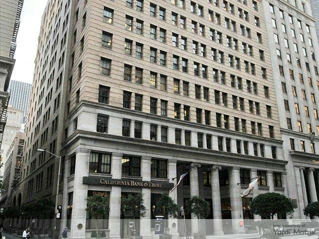 Exterior shot of Merchants Exchange Building, a 16-story, 245,000-square-foot office building in San Francisco.