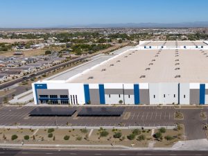 Outside shot of Olive Logistics Center, a two-warehouse campus totaling 1,032,079 square feet in Glendale, Arizona.