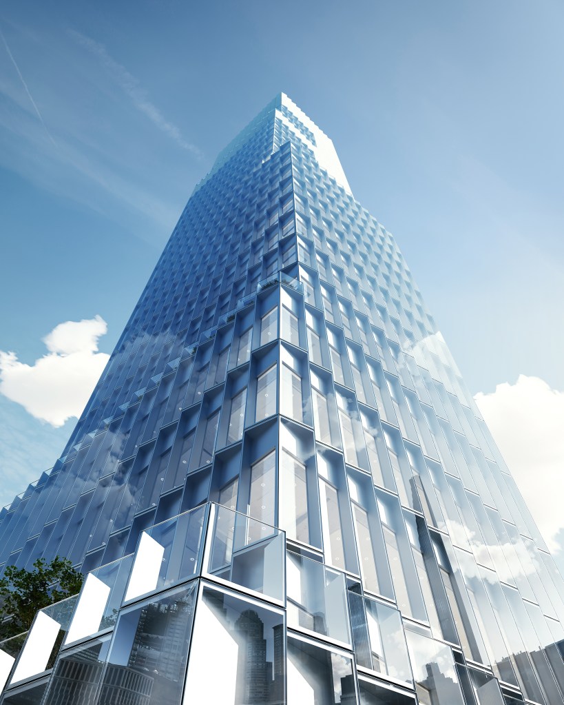 A rendering of The Rolex from ground level.