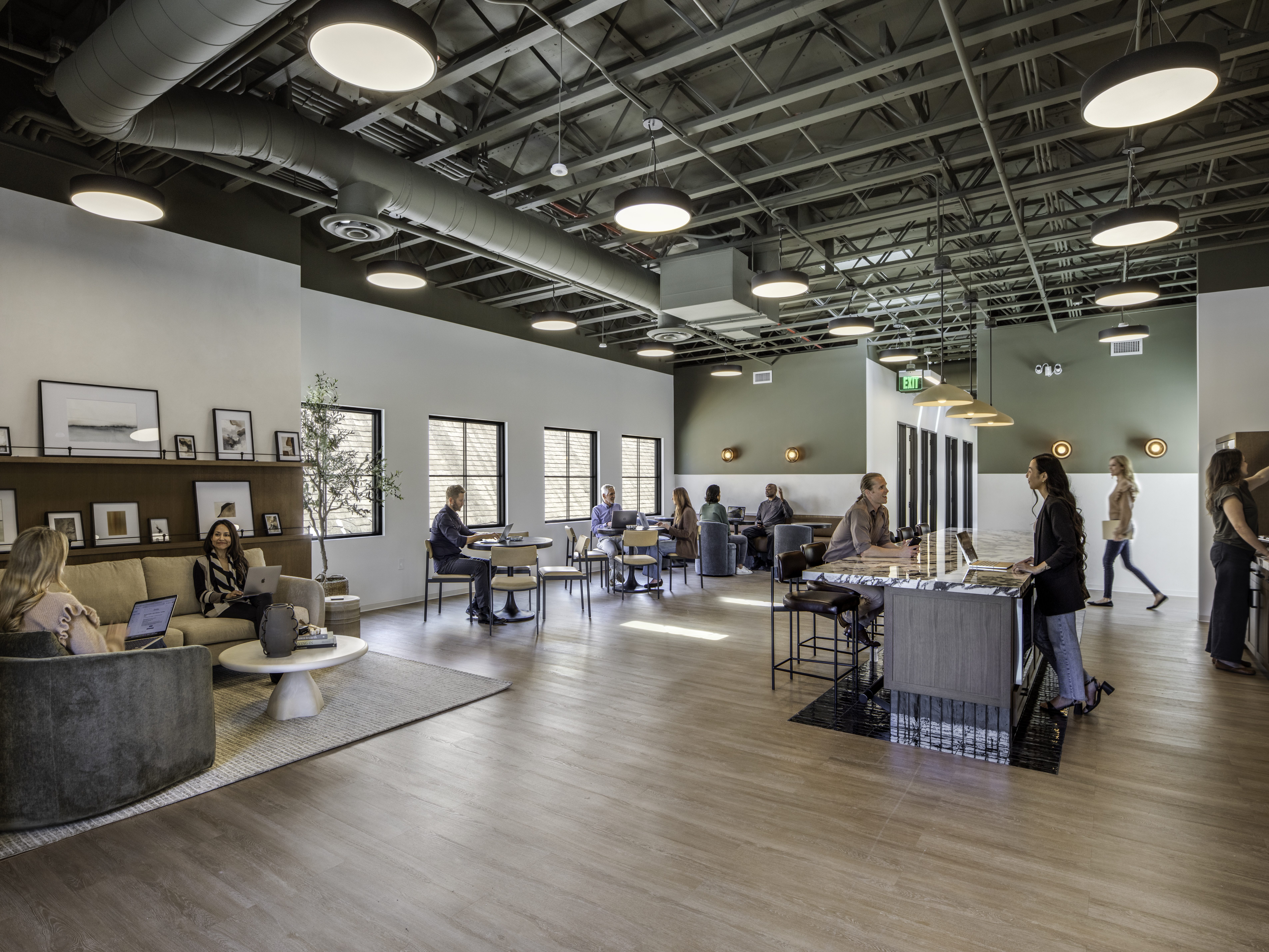 Rendering of the shared lounge area at TailoredSpace Orange, in Orange, Calif.
