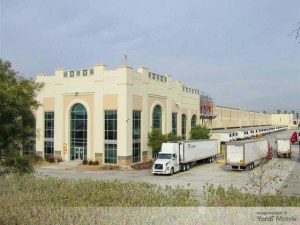 Exterior shot depicting the Burke Sycamore Business Park in Riverside, Calif., a warehouse acquired by Walmart for $111.5 million.