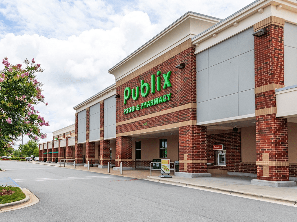 Exterior shot of a Publix store.