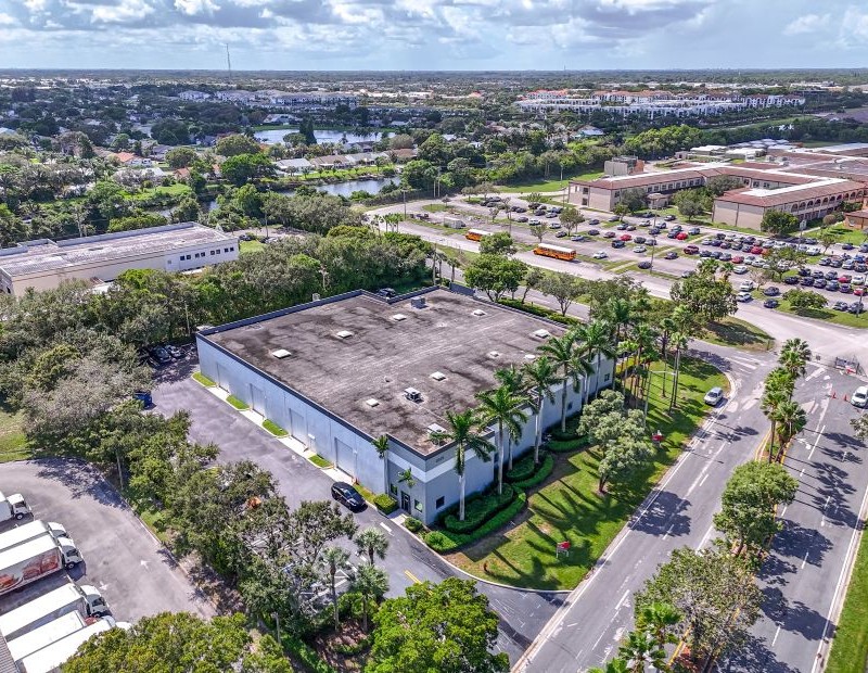 Aerial view of an industrial building at 4935 Park Ridge Blvd. in Boynton Beach, Fla.