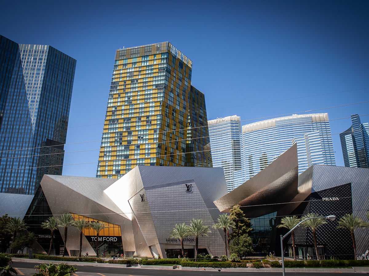 Exterior shot depicting Aria Campus at the Las Vegas Strip.