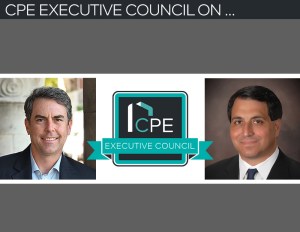CPE Executive Council with headshots of Stender and Blankstein