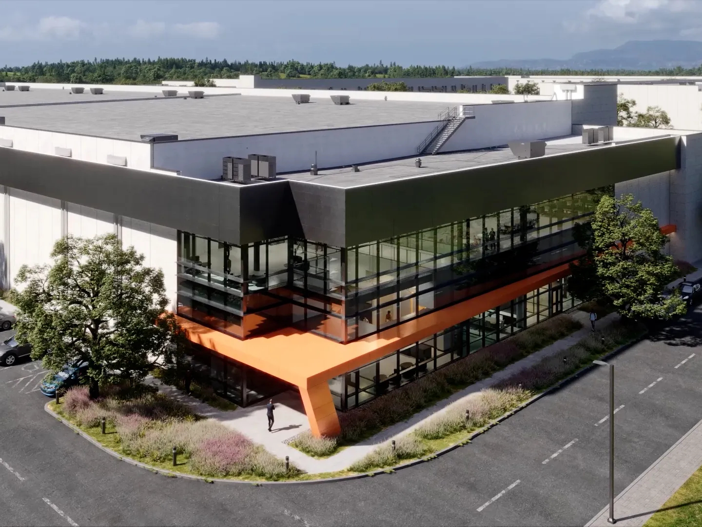 Rendering featuring one of the data center facilities to be part of DataBank's data center campus in Red Oak, Texas.