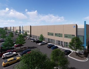 Rendering of Eagle 25 Logistics Center, a three-building industrial campus in Thornton, Colo.