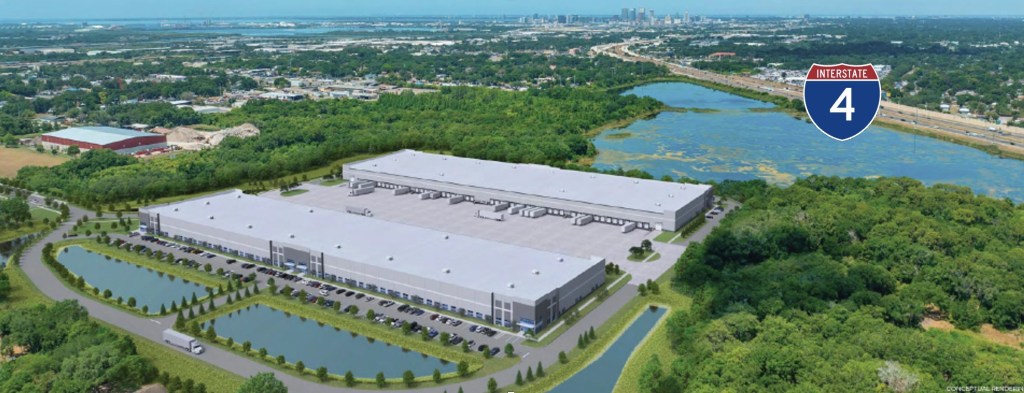 Rendering of 4Ward Logistics Center in Tampa, Fla.