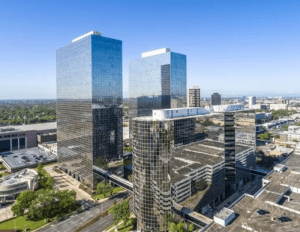 Aerial view of Greenway Plaza, Houston