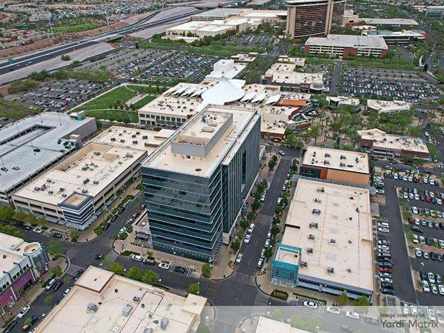 Exterior drone shot depicting Downtown Summerlin, Nev.