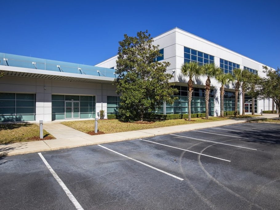 Exterior shot of Challenger South I and II, a two-building flex industrial campus in Orlando. Fla.