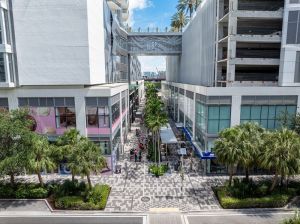 aerial view of a retail corridor at Miami Worldcenter