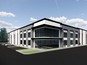 Rendering of The Hub at Willows, a 138,724-square-foot industrial manufacturing and flex development in Redmond, Wash.