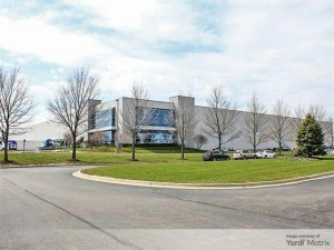 Exterior shot of 150 E. Crossroads Parkway, an industrial facility in Bolingbrook, Ill.
