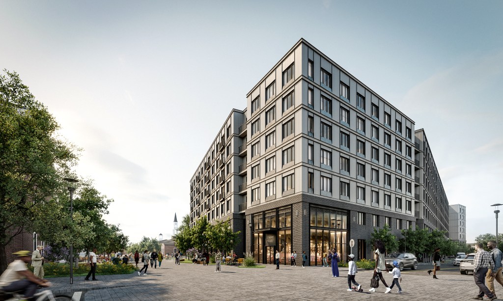 rendering of the AVE Navy Yard community in Philadelphia
