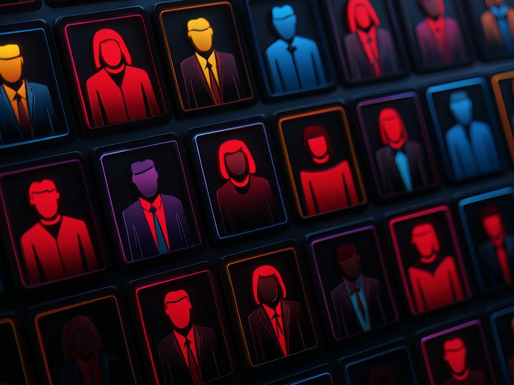 A diverse candidates represented in colorful grid, showcasing inclusive hiring strategy