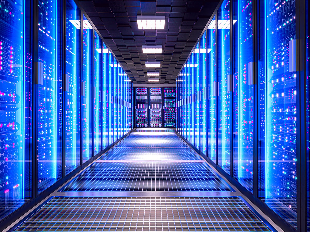 Server racks in a data center