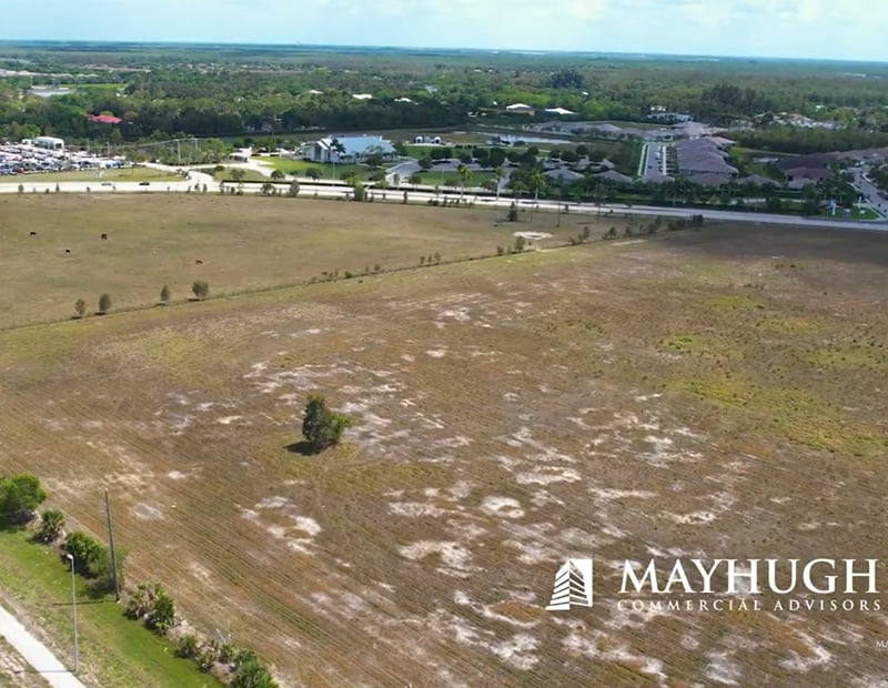 An aerial view of the land where Costco will build a new store.