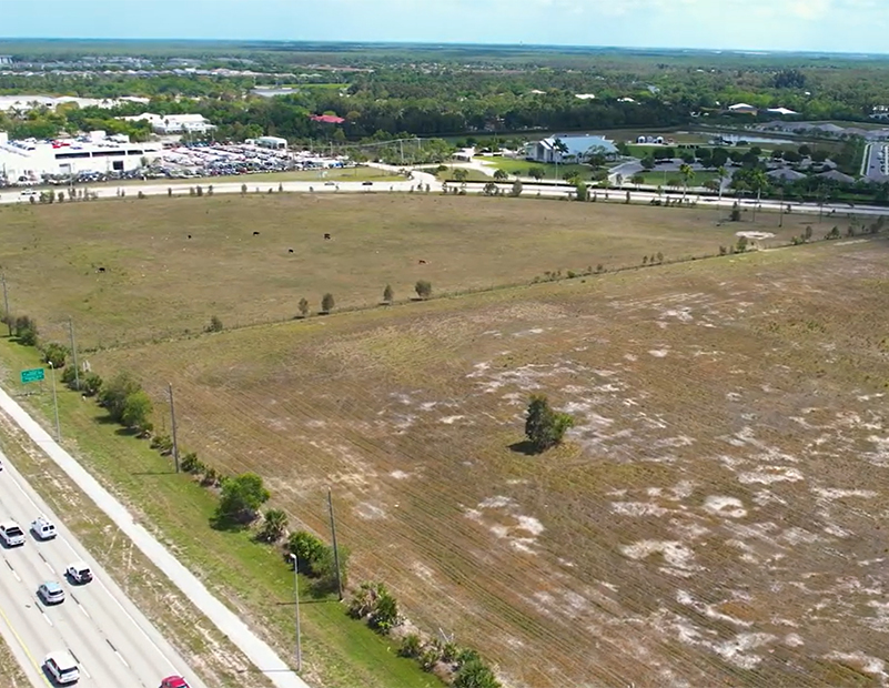 An aerial view of the land where Costco will build a new store.