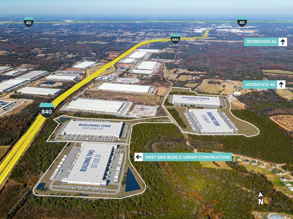 Exterior shot of INDUS Commerce Center @ 840, an industrial park in Nashville, Tenn.