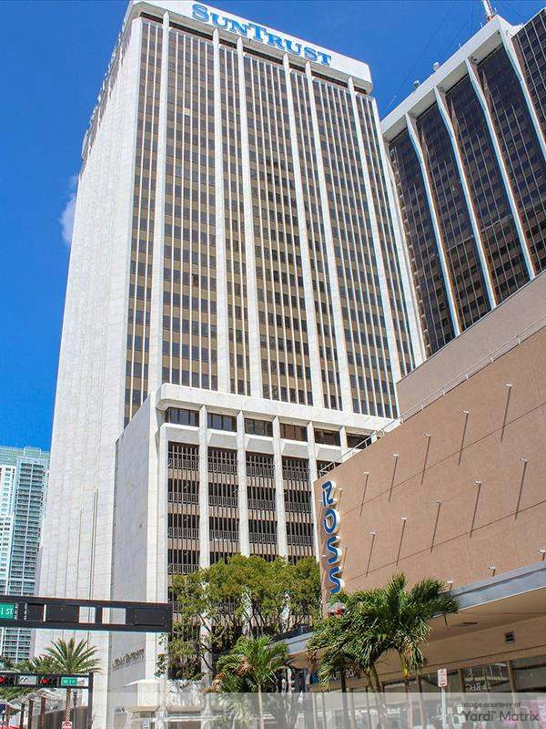 Exterior shot of One Downtown, a 31-story office tower in Miami.