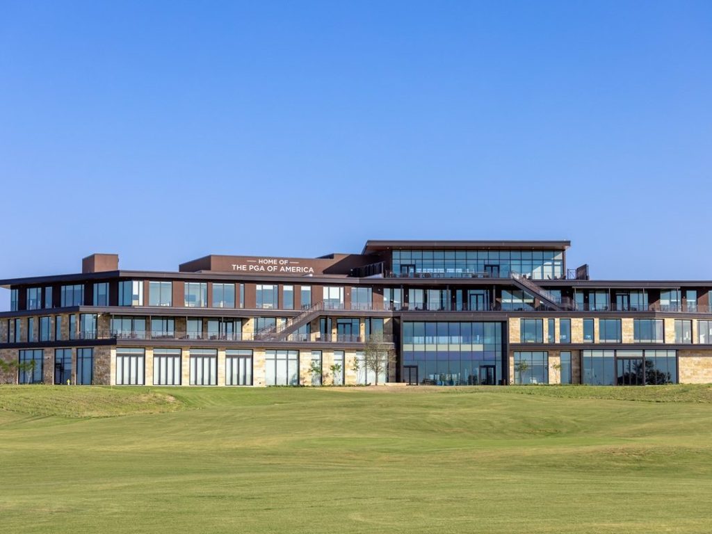 exterior shot of the PGA of America office building in Frisco, Texas