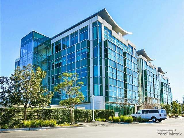 Outside shot of 1400 Seaport Blvd., a 283,015-square-foot office building, part of Pacific Shores Center in San Francisco.