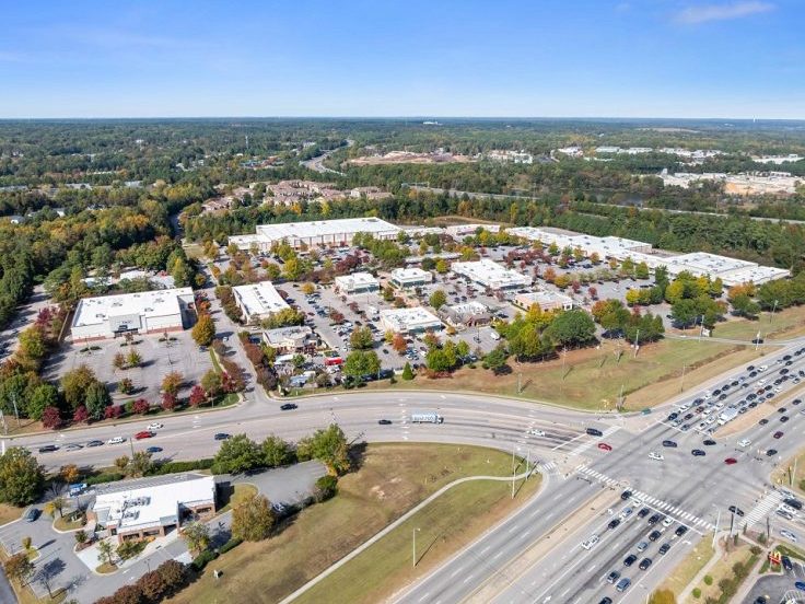 Aerial image of Capital Marketplace, a shopping center in Raleigh, N.C.