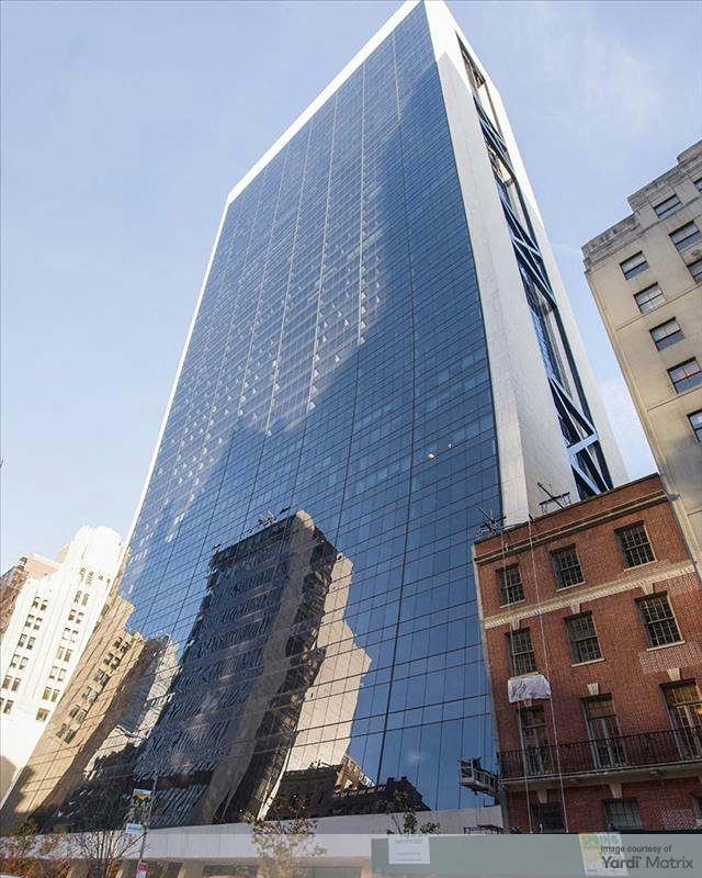 Exterior shot of the office tower at 9 W 57th St. in Manhattan.