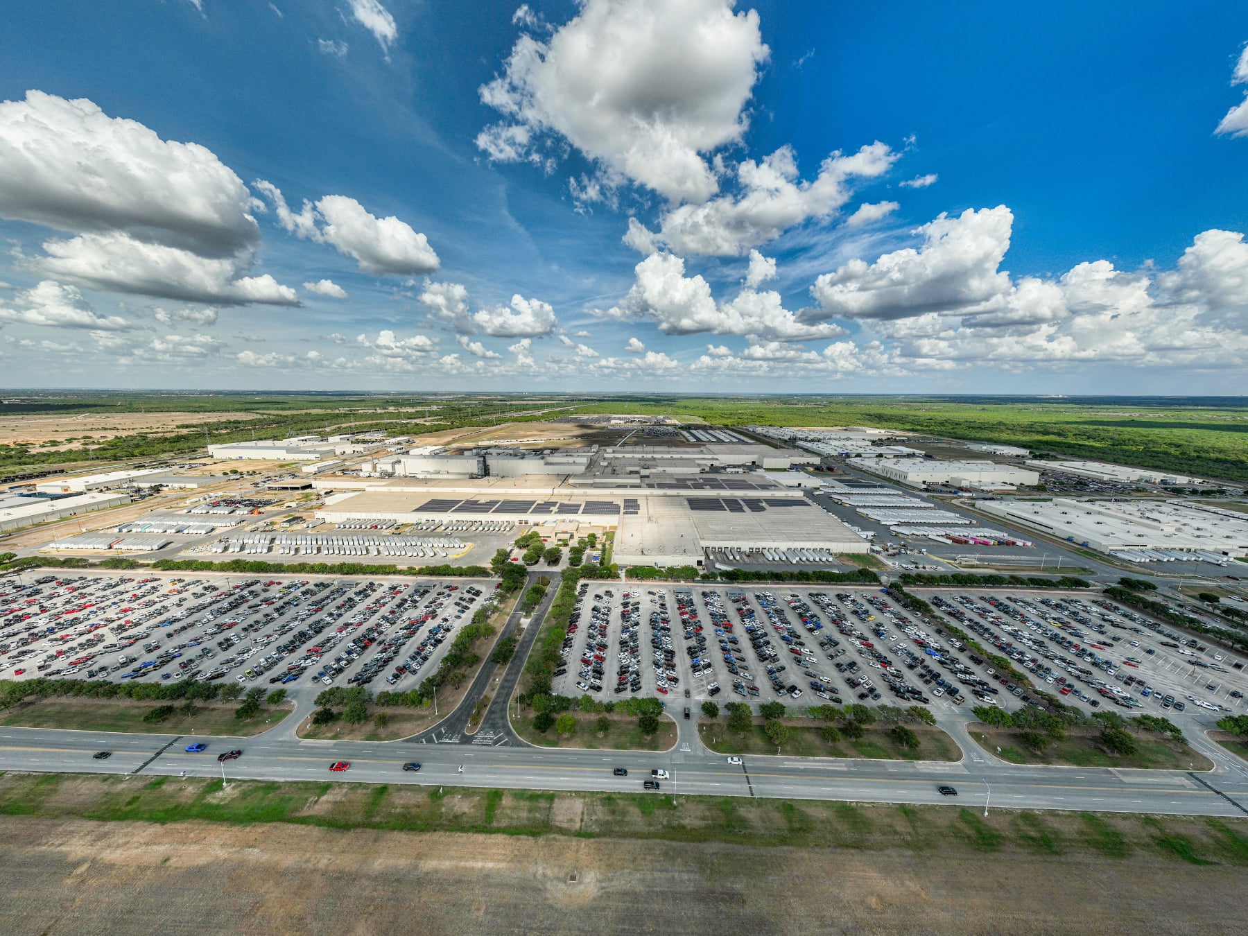Aerial shot of Toyota's production facility in San Antonio.