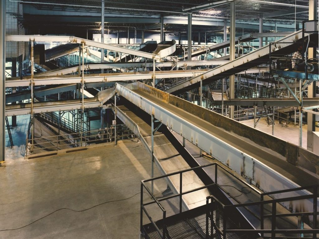 interior shot of the UPS facility with 35-degree underground slopes