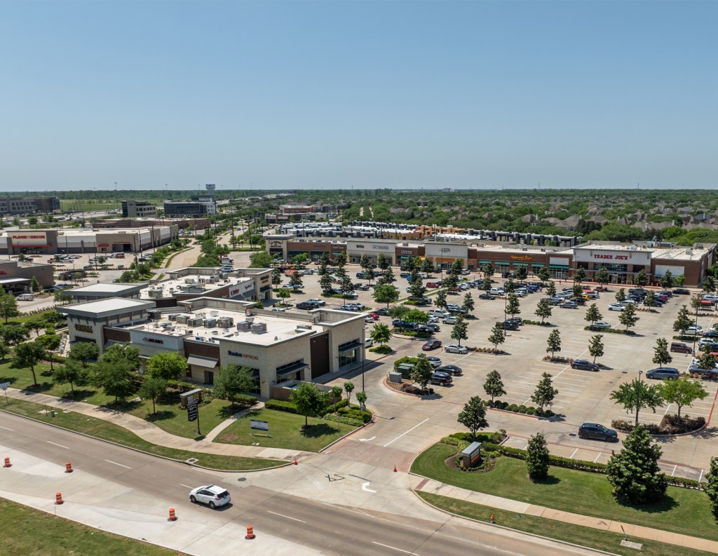 An aerial photo of University Commons.