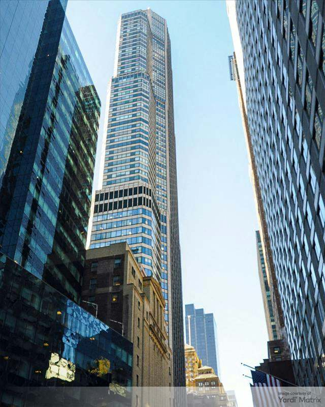 Exterior shot of CitySpire, a 70-story mixed-use tower in Midtown Manhattan.