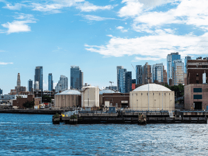 Image of an industrial facility in one of New York City's ports.