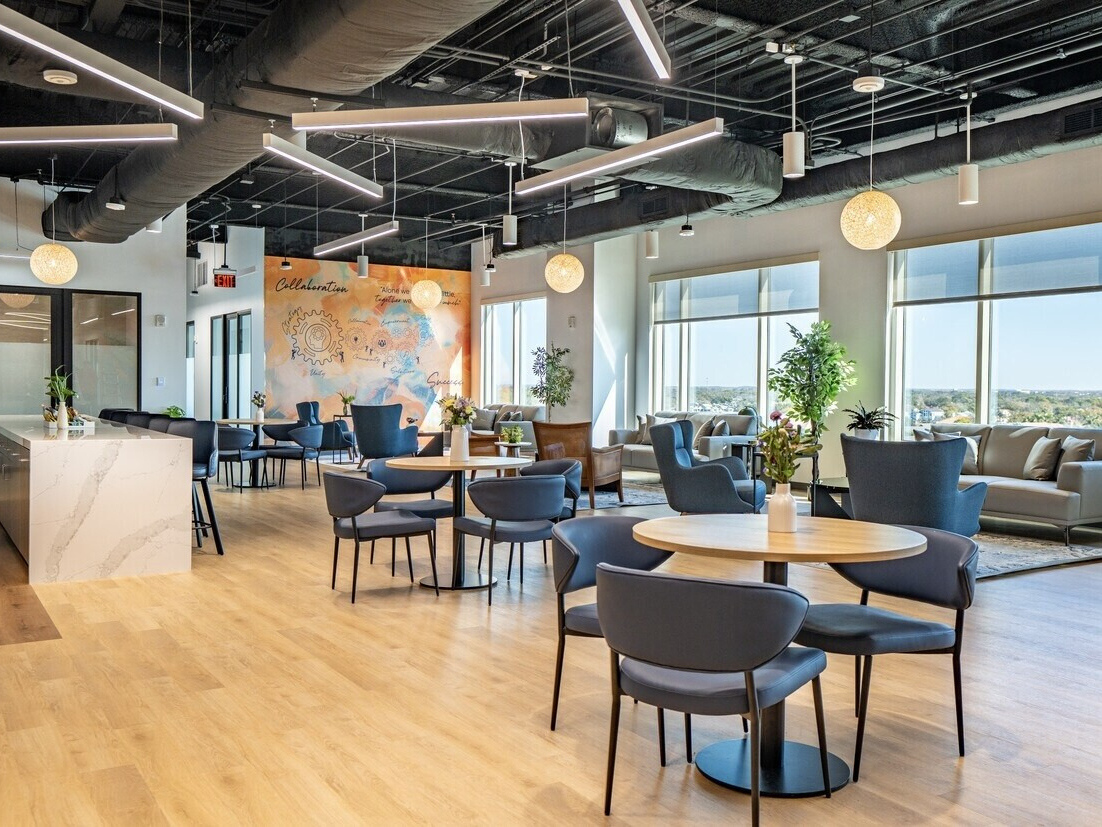 Interior shot of Venture X Tampa, a 30,000-square-foot coworking space at 3031 North Rocky Point Drive.